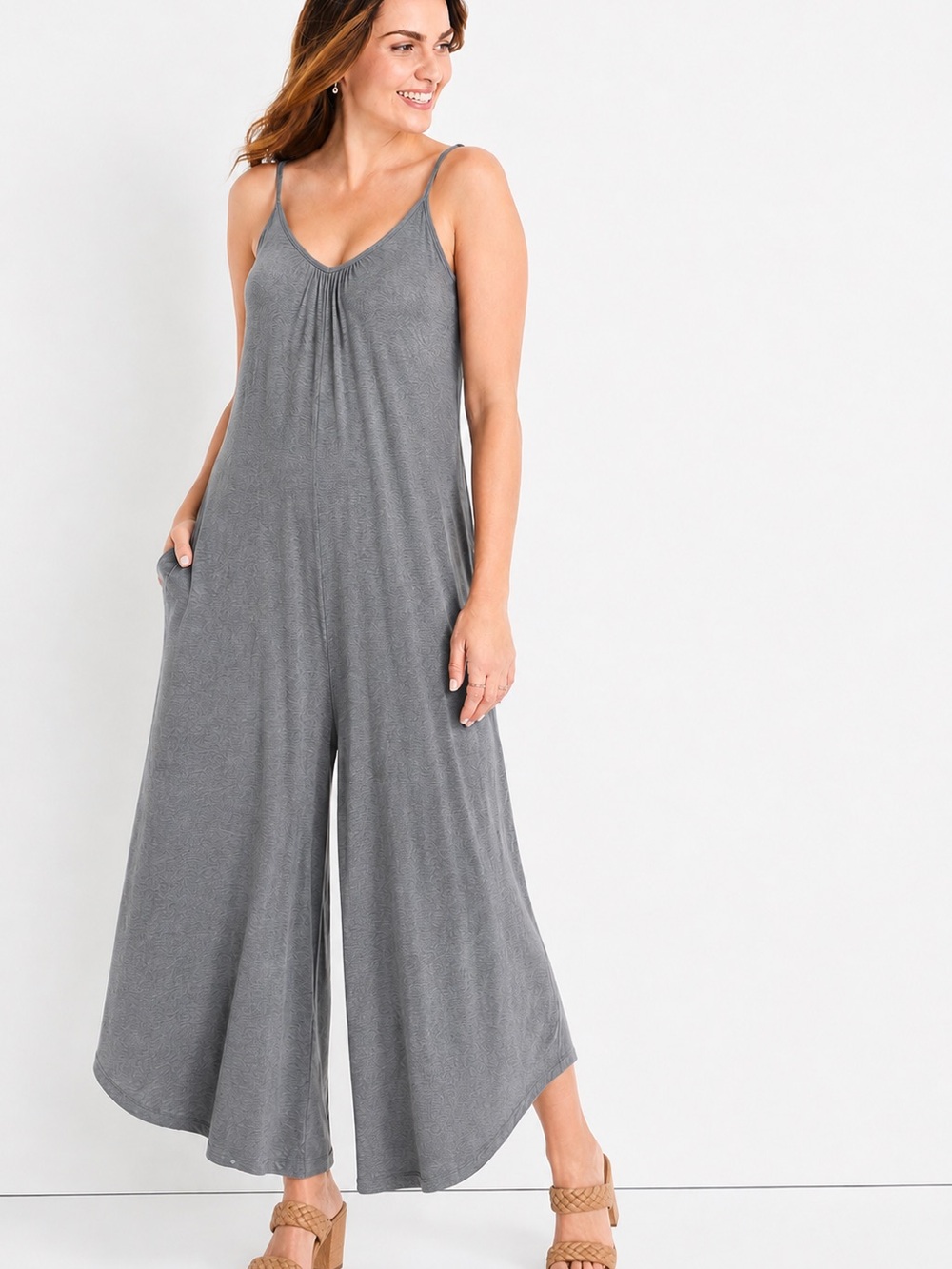Maurice’s Wide Leg sleeveless lounge jumpsuit Sz M